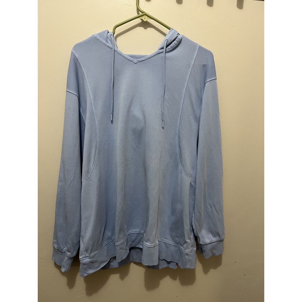 Athleta Sundown Hoodie Sweatshirt Light Blue Oversized Size L